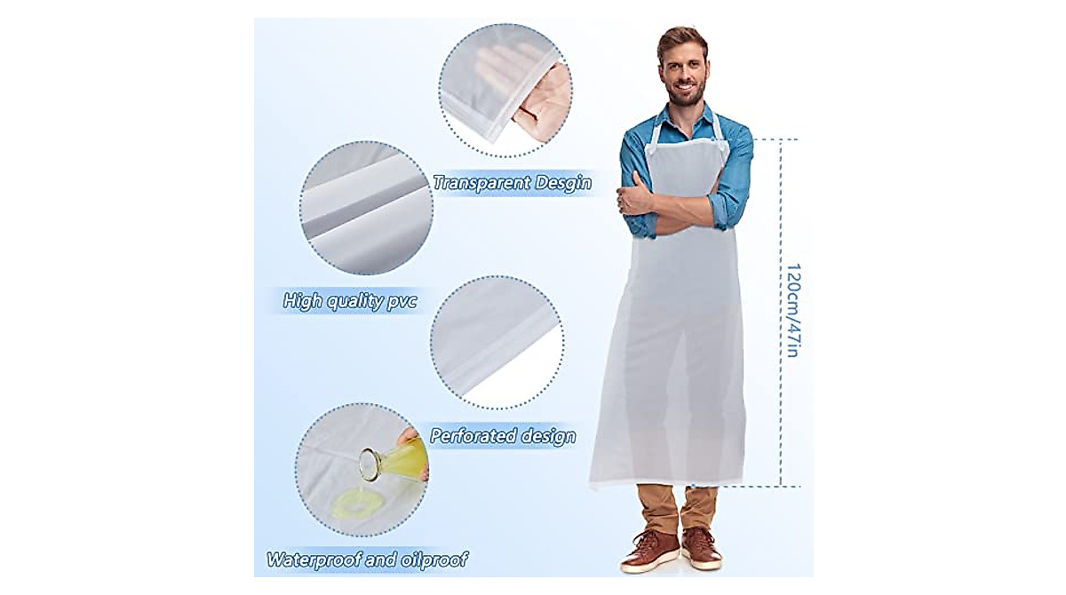 Heavy Duty Clear PVC Waterproof Aprons - 3-Pack Unisex