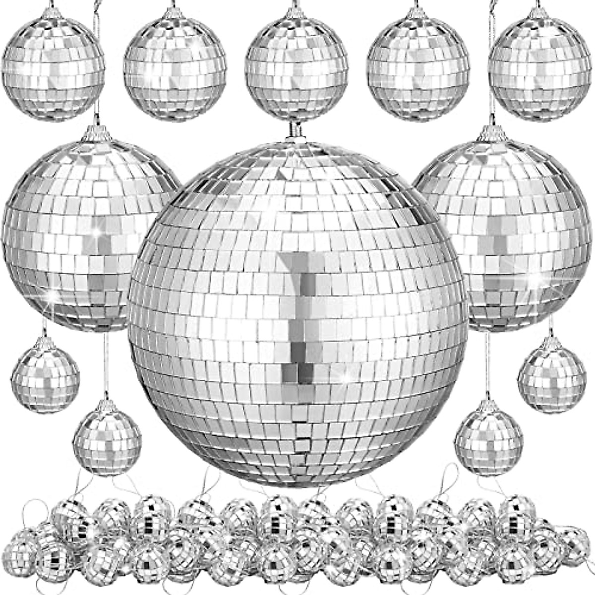 40 Pack Silver Mirror Disco Balls for Party & Decor