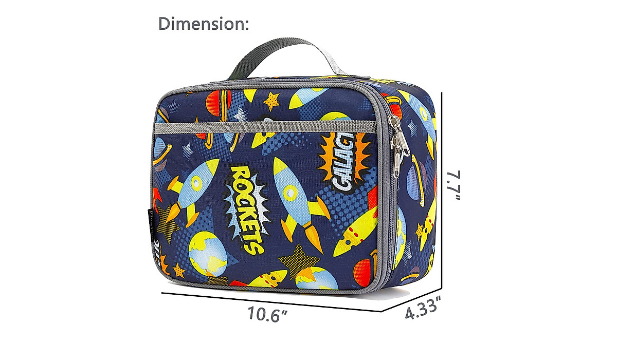 FlowFly Kids Lunch Box Insulated Cooler Bag for School & Travel