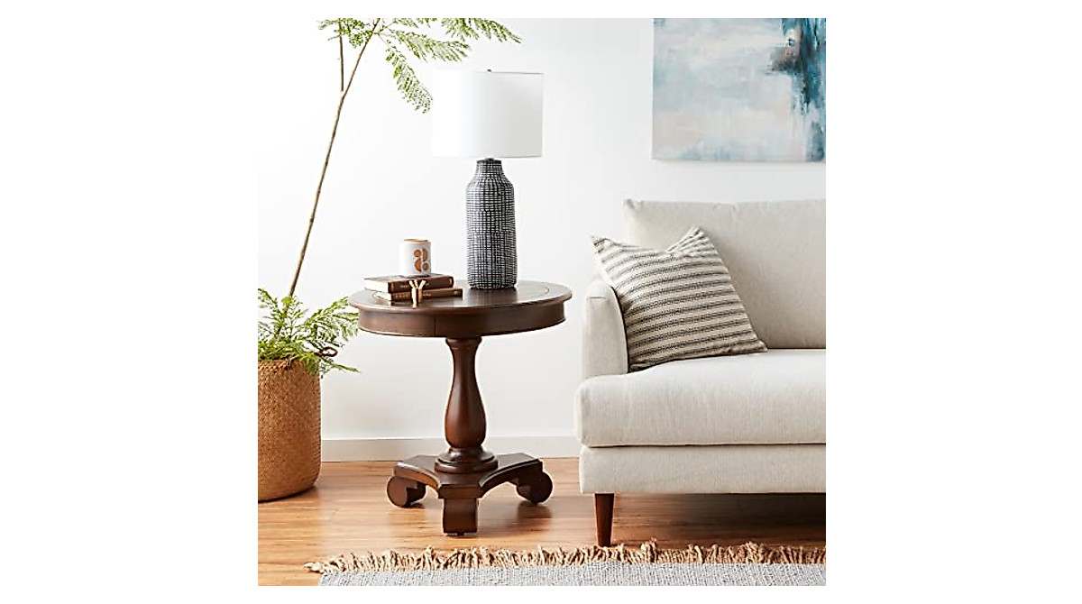 Roundhill Furniture Rene Espresso Side Table - 26 inch