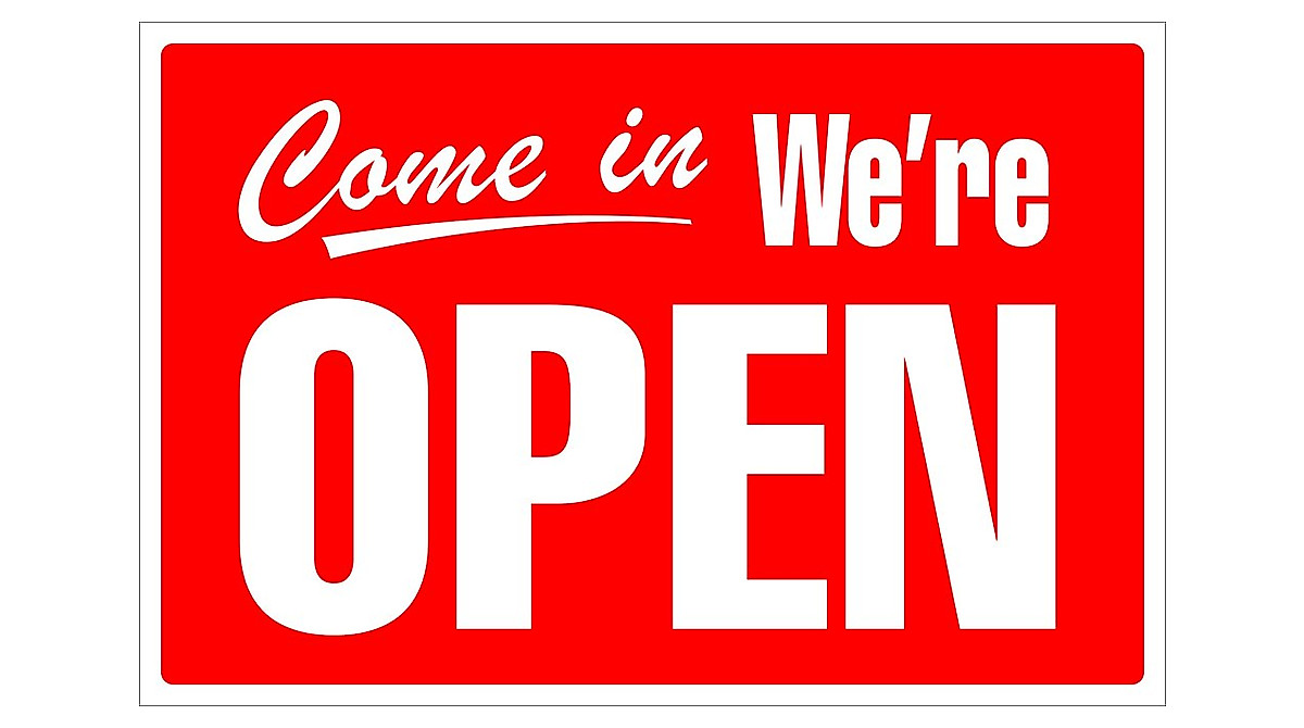 Cosco Open/Closed Sign - Large Red & White Sign for Business Doors