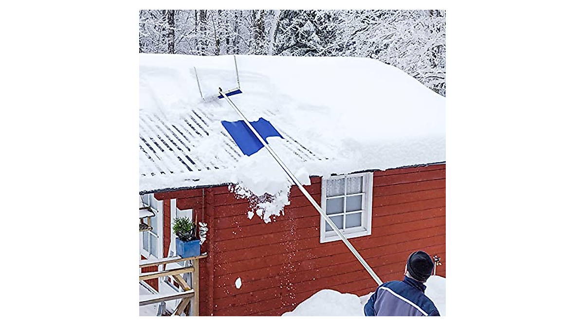 Goplus Snow Roof Rake - Extendable Aluminum Snow Removal Tool