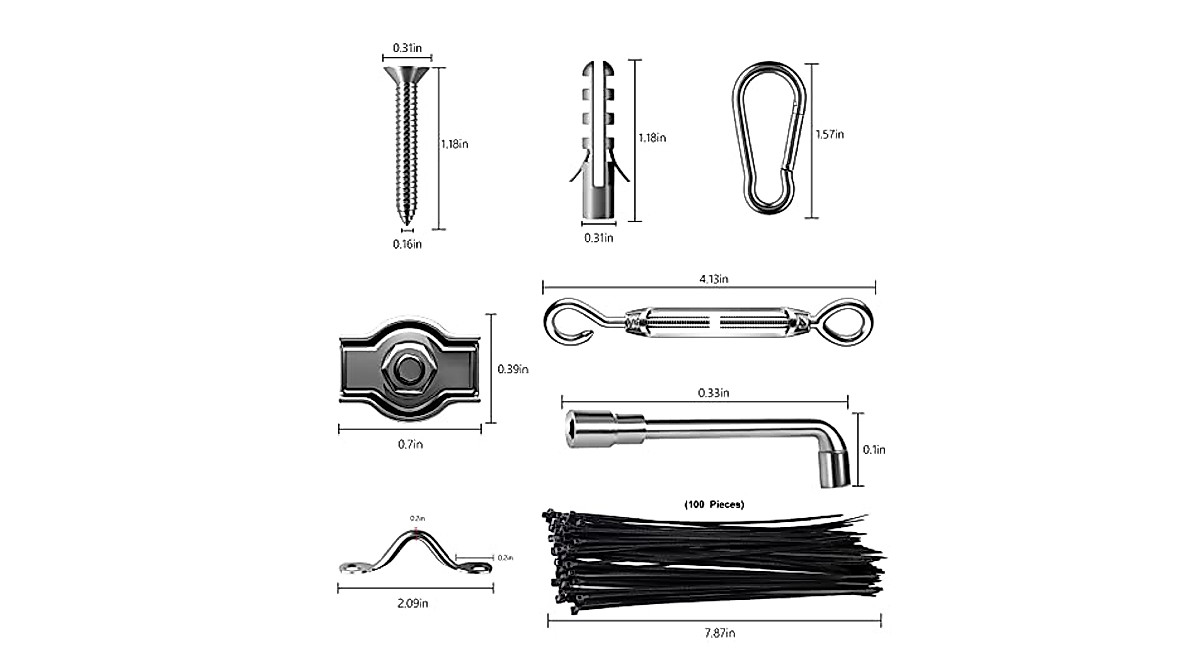 Ruesious 262FT Outdoor String Light Hanging Wire Kit