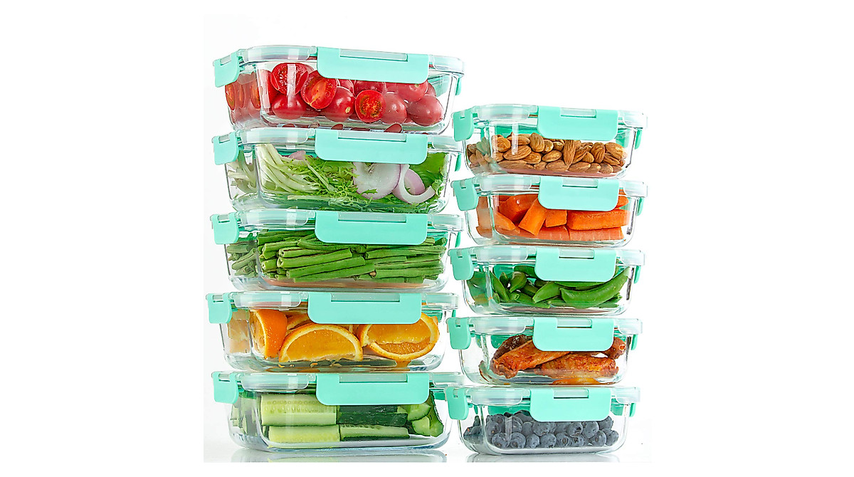 C CREST Glass Food Storage Containers - 10-Pack