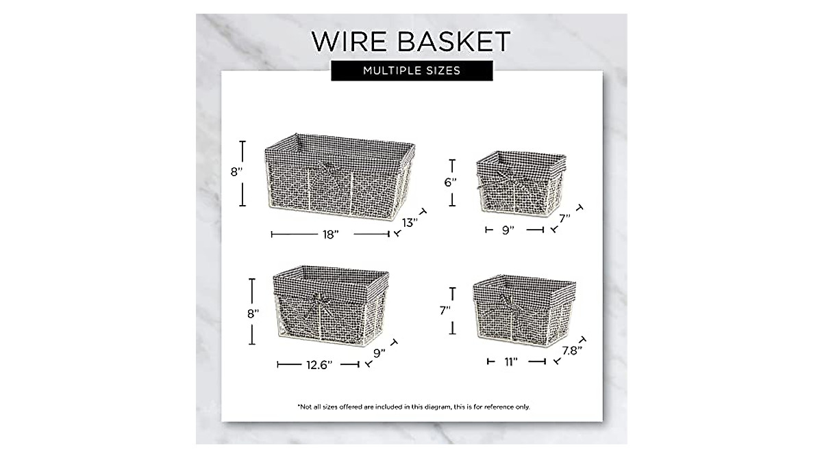 DII Farmhouse Chicken Wire Storage Baskets – Set of 5 for Organized Living
