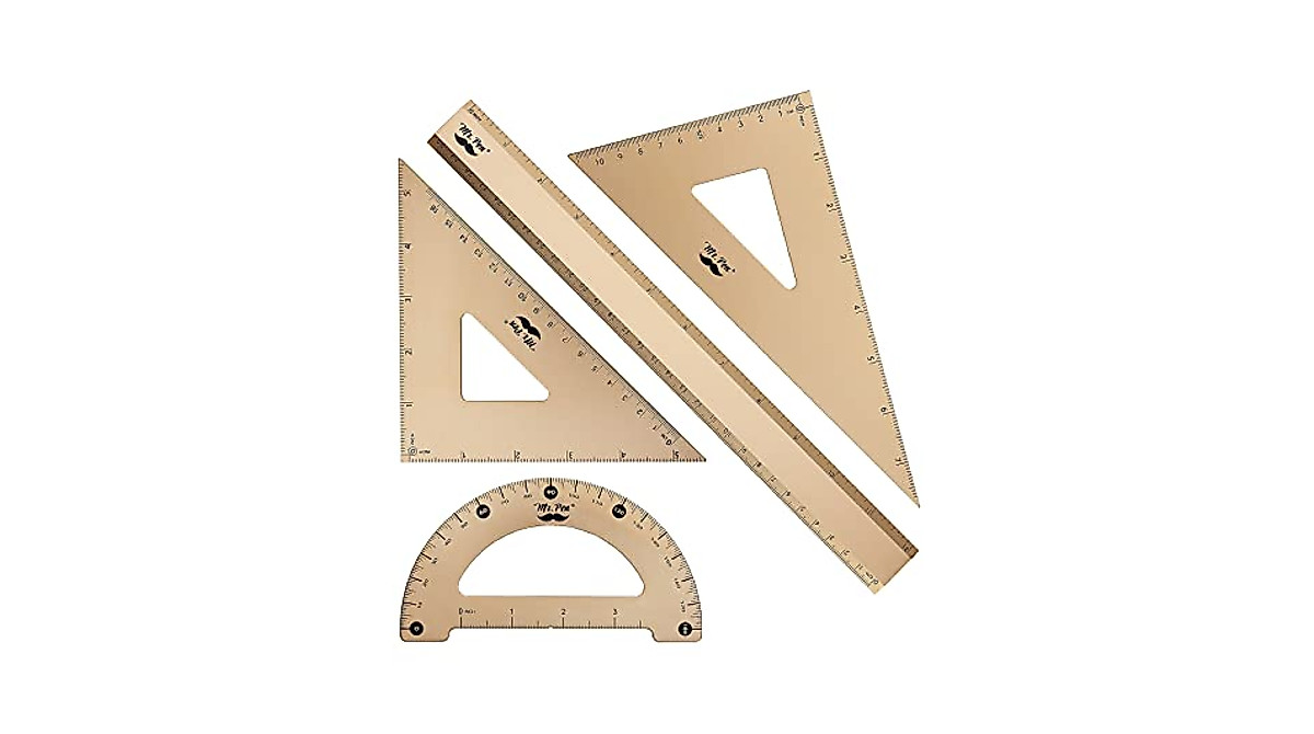 Mr. Pen Gold Geometry Set - Durable 4-Pack for Precision Drafting