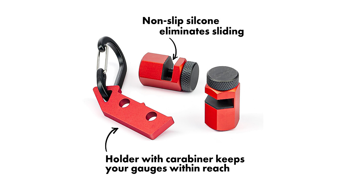 Red Tall Stair Gauges For Framing Square With Holder Carabiner Layout Tool