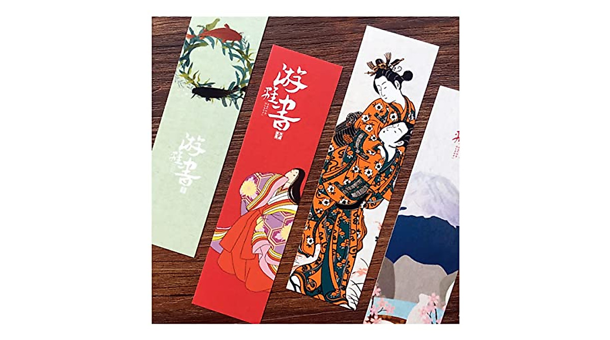 Vintage Japanese Bookmarks Set - Elegant Art for Book Lovers