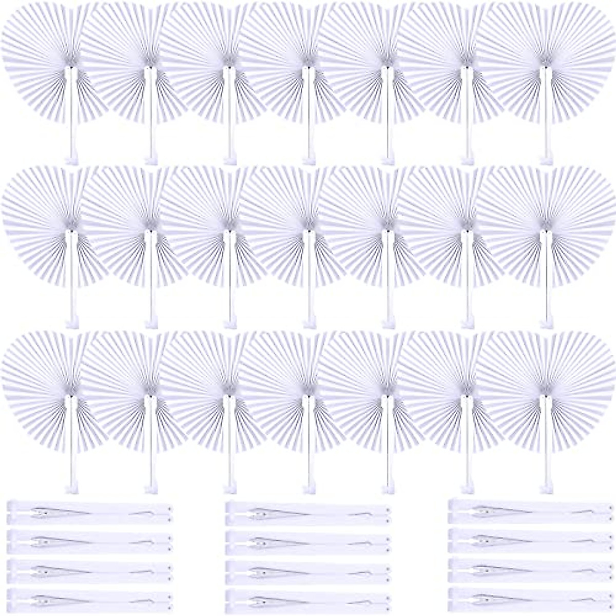 150 Heart Shaped Wedding Paper Fans - Elegant Party Decor