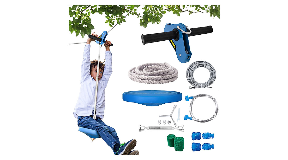 VEVOR 60FT Zip Line Kit for Backyard Kids & Adults | Safe Outdoor Fun