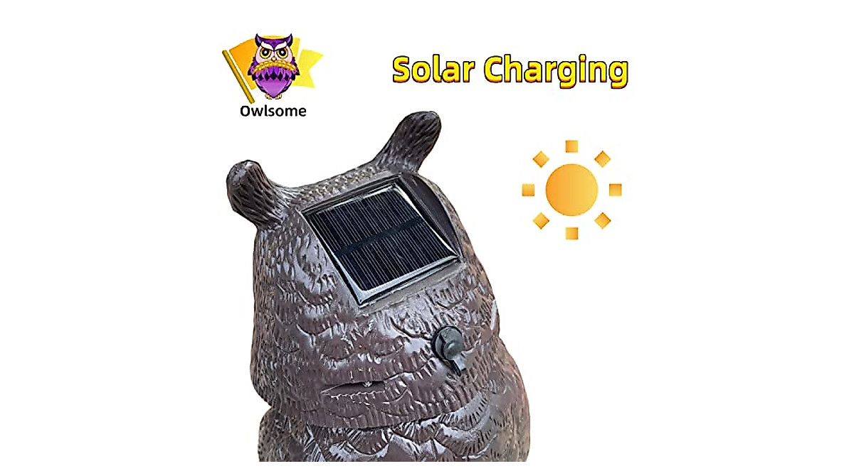 Owlsome Solar Owl: Motion-Activated Pest Deterrent & Decor