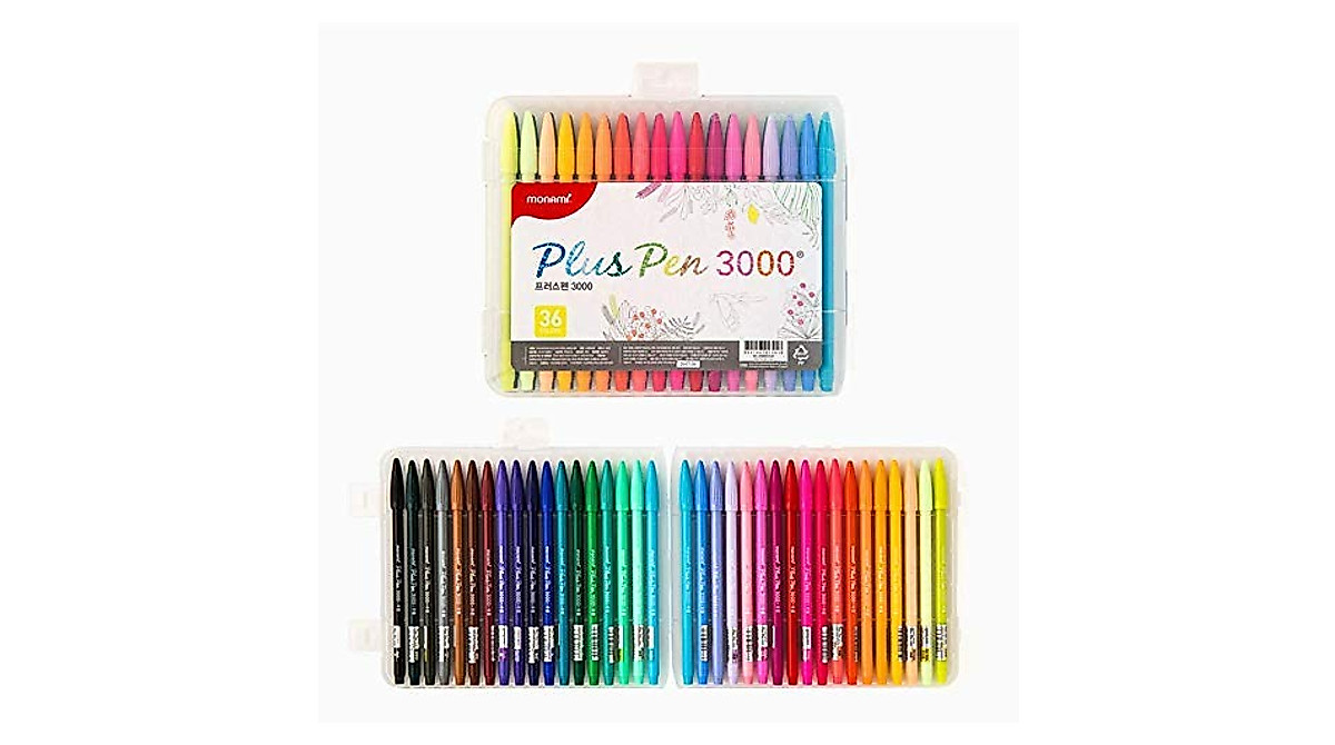 MONAMI Plus Pen 3000 - 36 Fine Tip Felt Pens