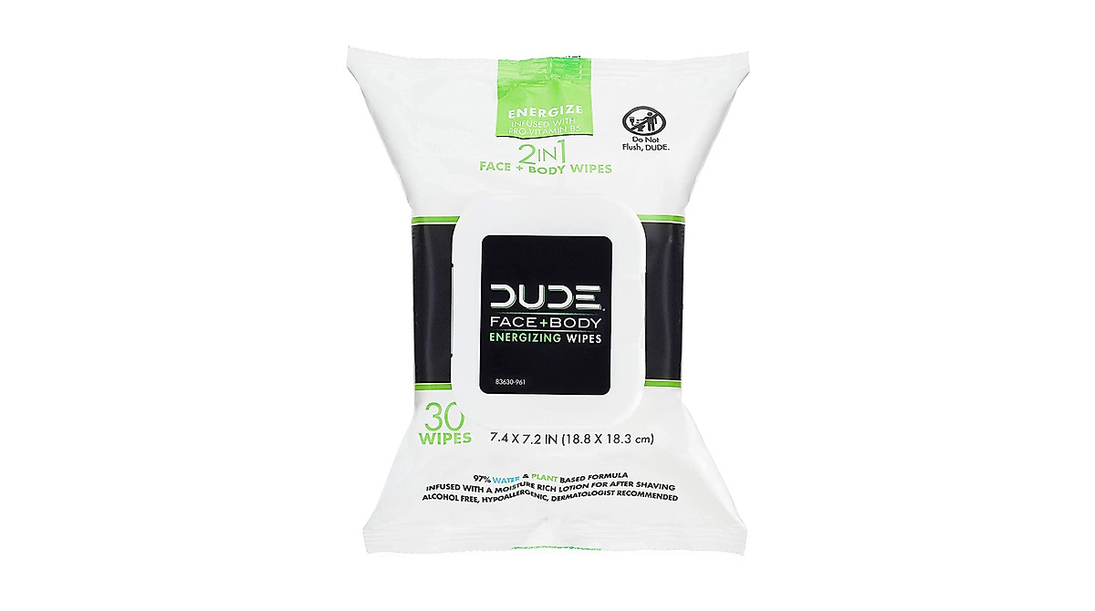 DUDE Face & Body Wipes - Energizing, Refreshing & Hypoallergenic