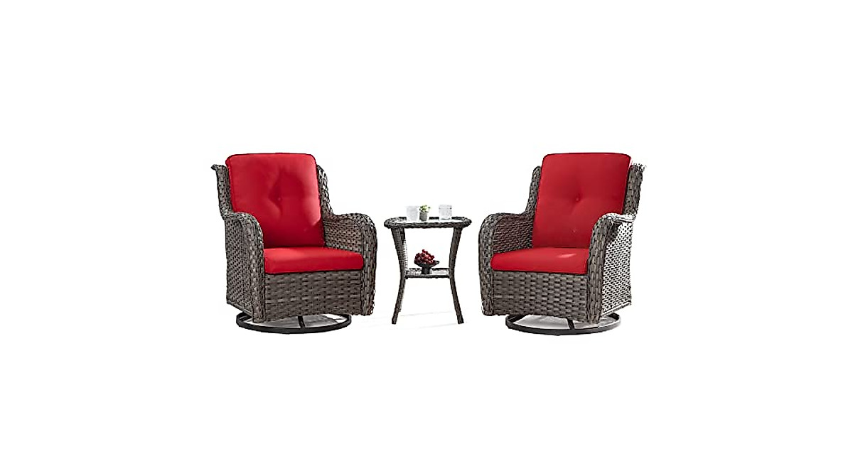 Joyside 360° Swivel Rocker Patio Chairs Set