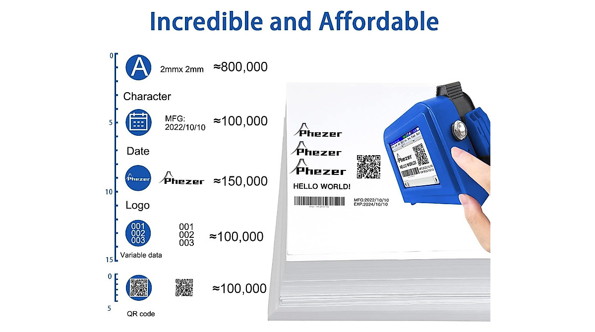 Phezer Upgraded Mn Nkjet Prnter For All Materals PC11 Plus, 25 - View #5