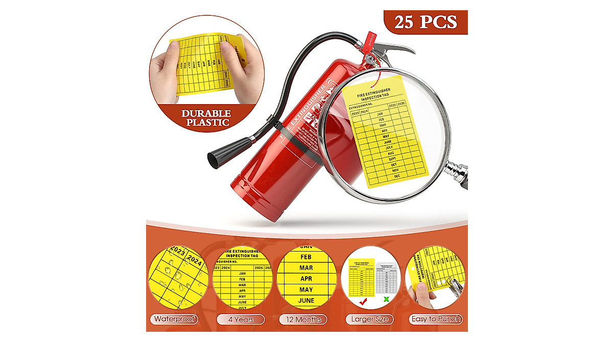 Fire Extinguisher Inspection Tag Set - 76 Pieces