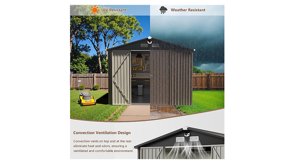 Benass Outdoor Storage Shed 10x12 FT - Durable & Waterproof