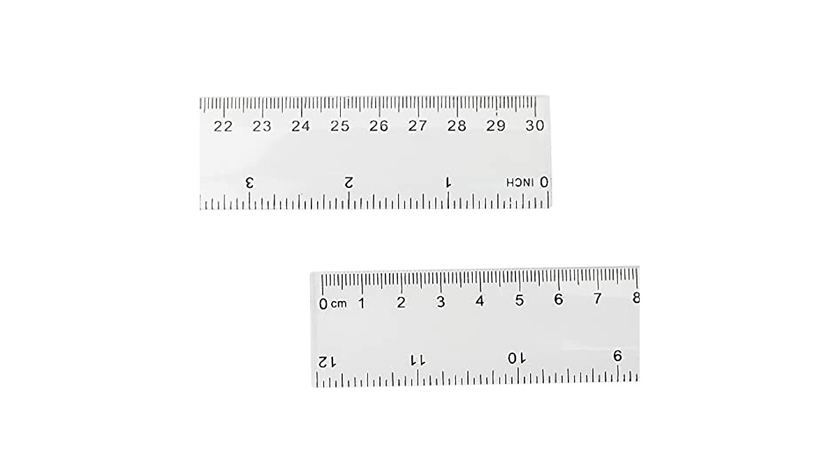 LEXININ 100 PCS Clear Plastic Ruler - 12 Inch Measuring Tool