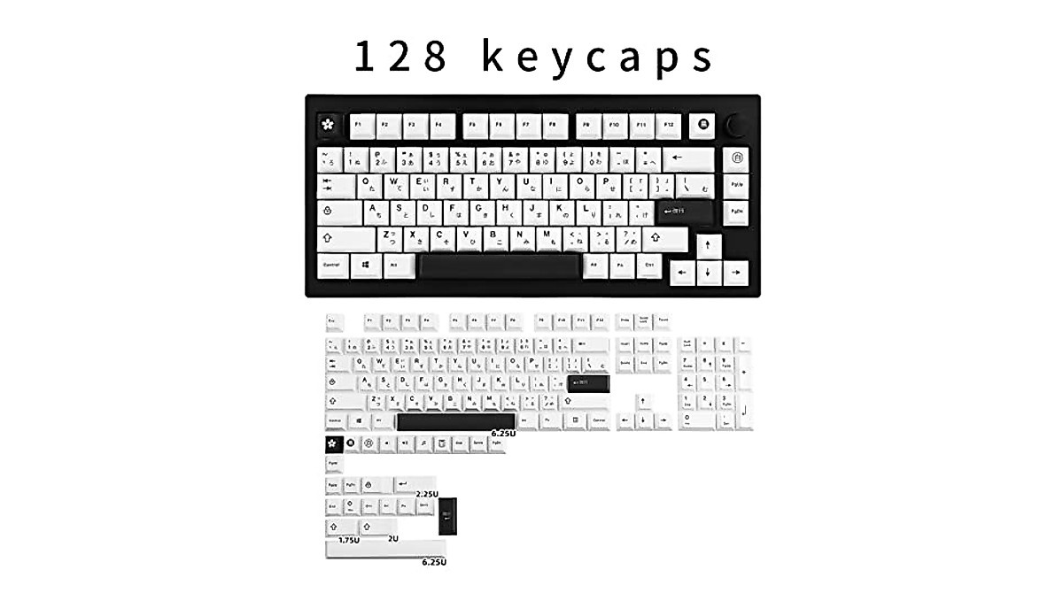 JOLINTAL 128 Keys Japanese Keycaps - Durable PBT Cherry Profile