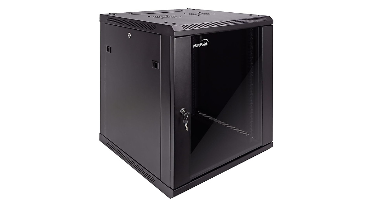 NavePoint 12U Wall Mount Rack Cabinet with Fans