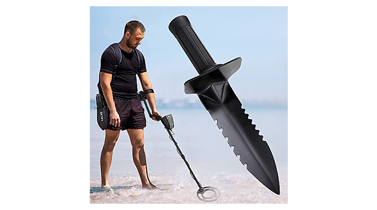 LRLXE Metal Detector Shovel - Heavy-Duty Serrated Edge Digger
