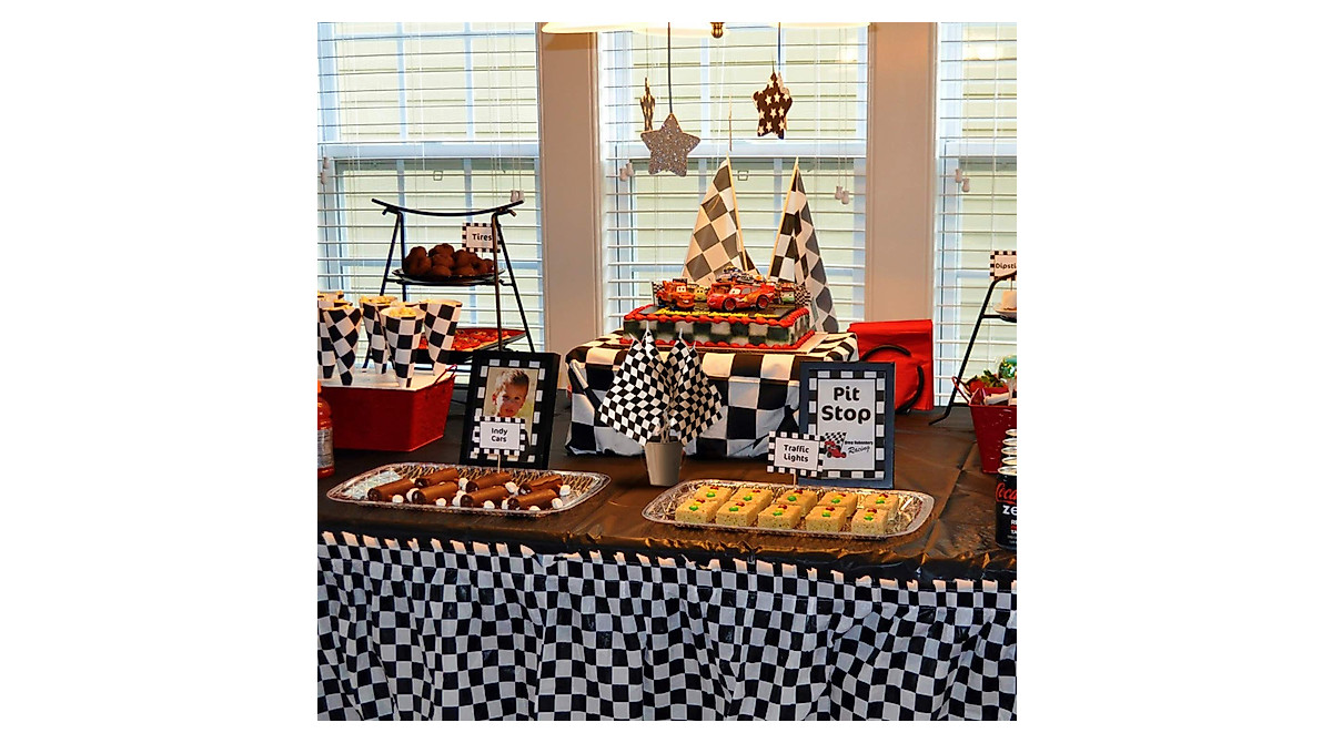 12Pcs Checkered Race Flags for Kids' Parties