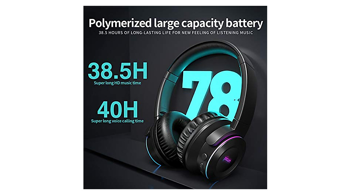 Wireless Glowing Headset with Touch Control & Deep Bass