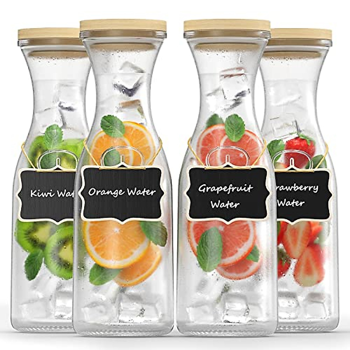 Summer&Kiss 4 Pack Glass Pitcher Set - Stylish & Durable