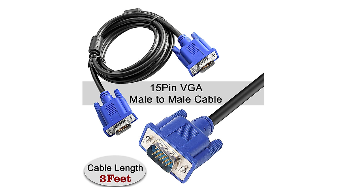 SaiTech IT VGA Cable - 15 Pin Male to Male - 3 Feet