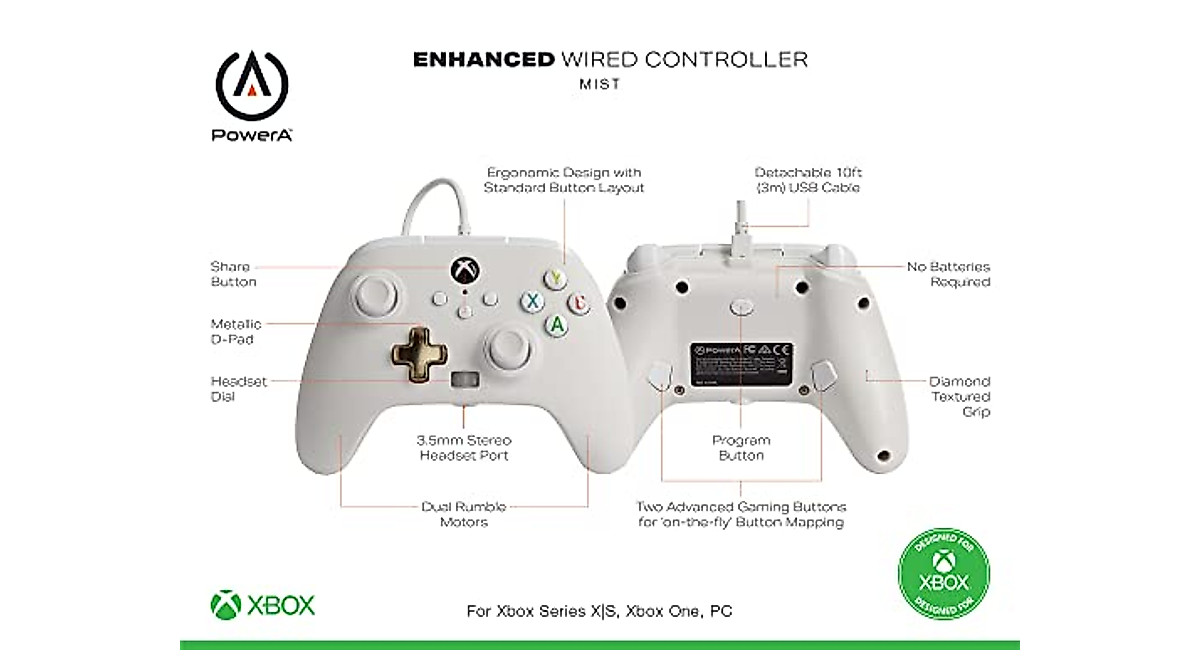 PowerA Enhanced Wired Controller for Xbox - Mist