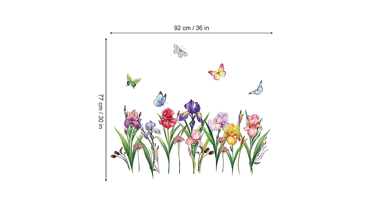 decalmile Garden Flower Wall Decals - Beautiful Flower Wall Art