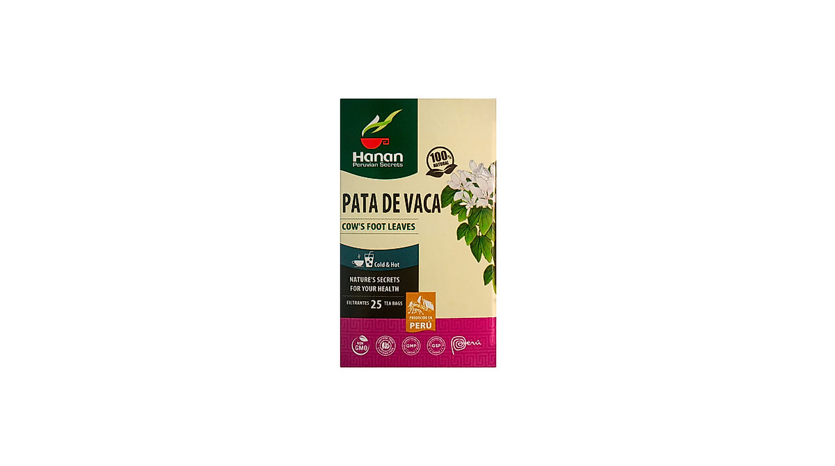 Hanan Pata de Vaca Tea: Natural Peruvian Cow's Foot Tea (25 Bags)