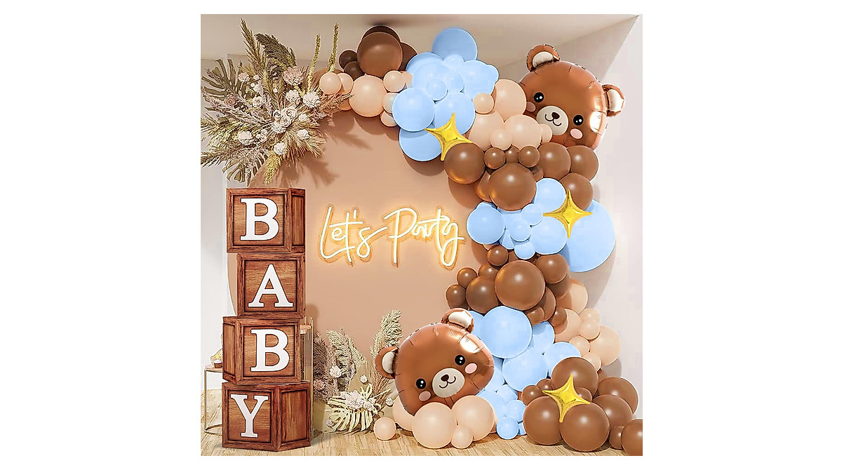 Teddy Bear Baby Shower Decorations Kit for Boys