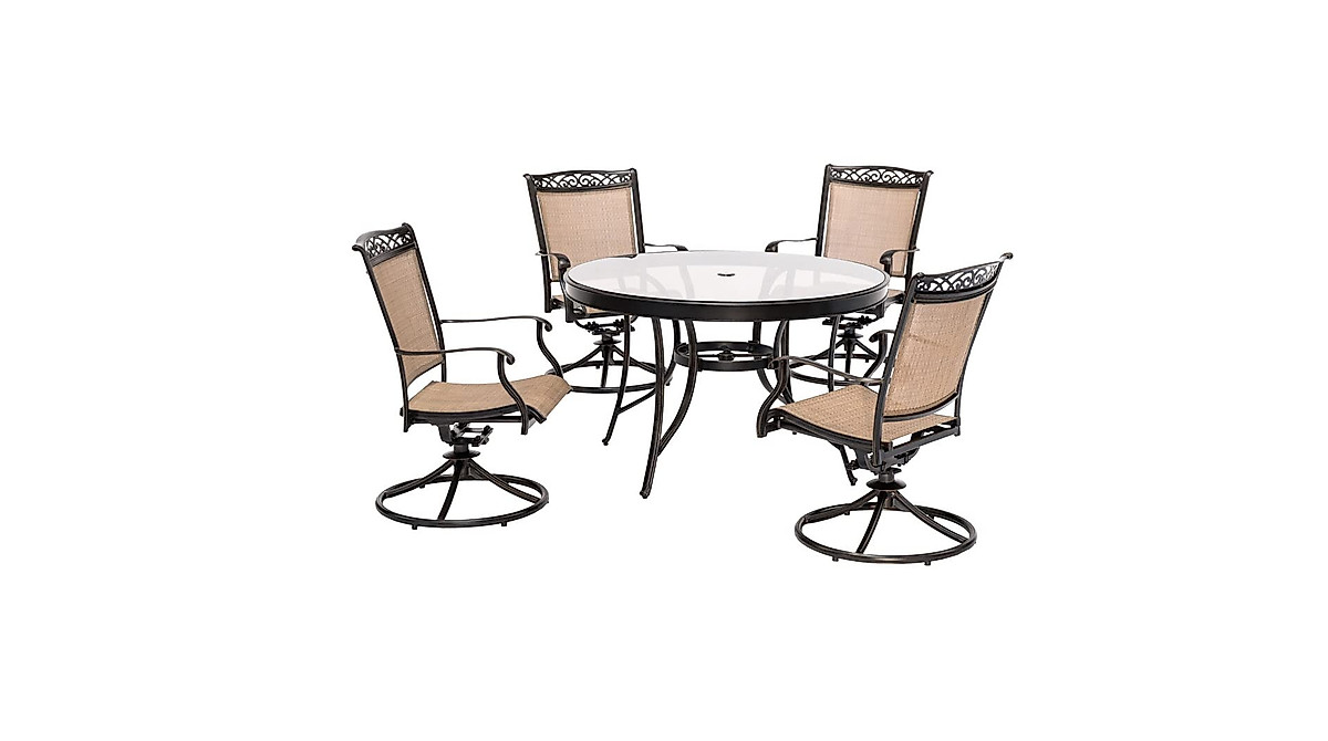 Hanover Fontana 5-Piece Outdoor Dining Set - Stylish Comfort