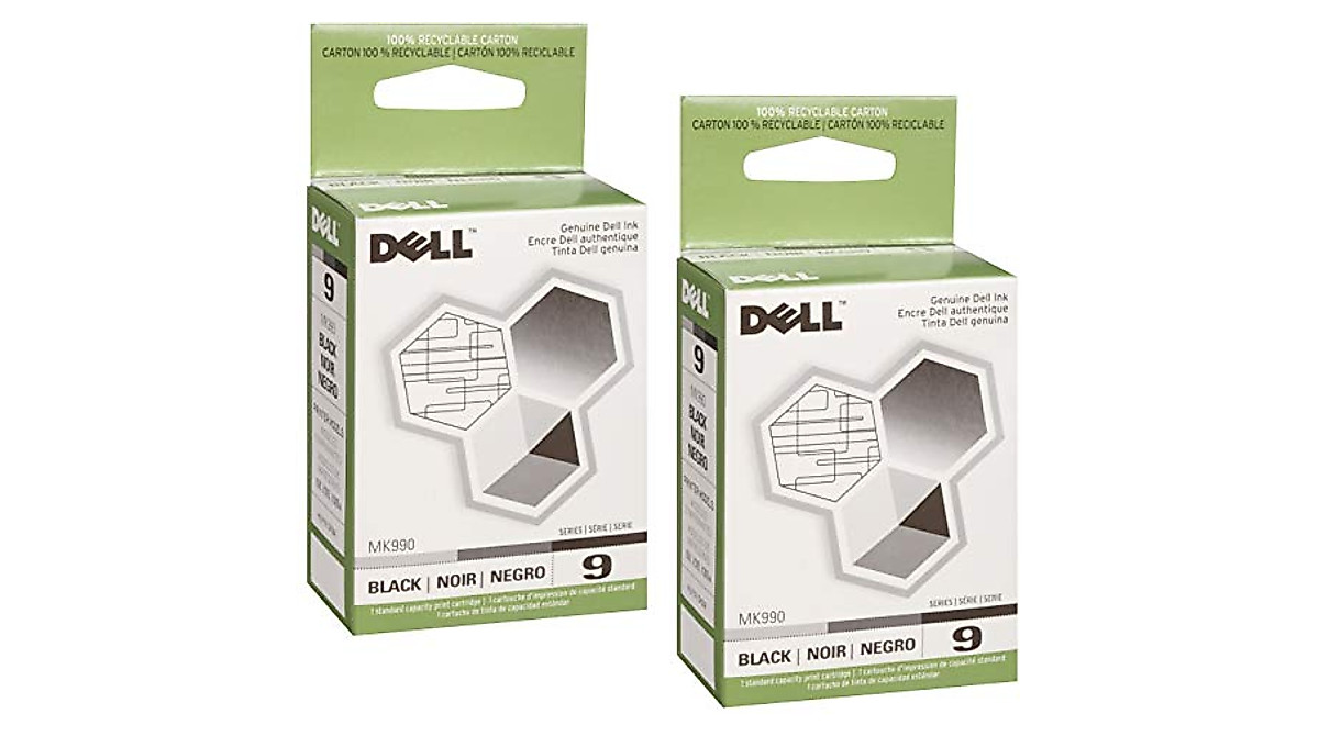 Dell 9 Black Ink Cartridges - 2 Pack for Quality Prints