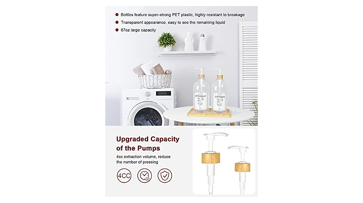 Stylish Liquid Laundry Detergent Dispenser Set