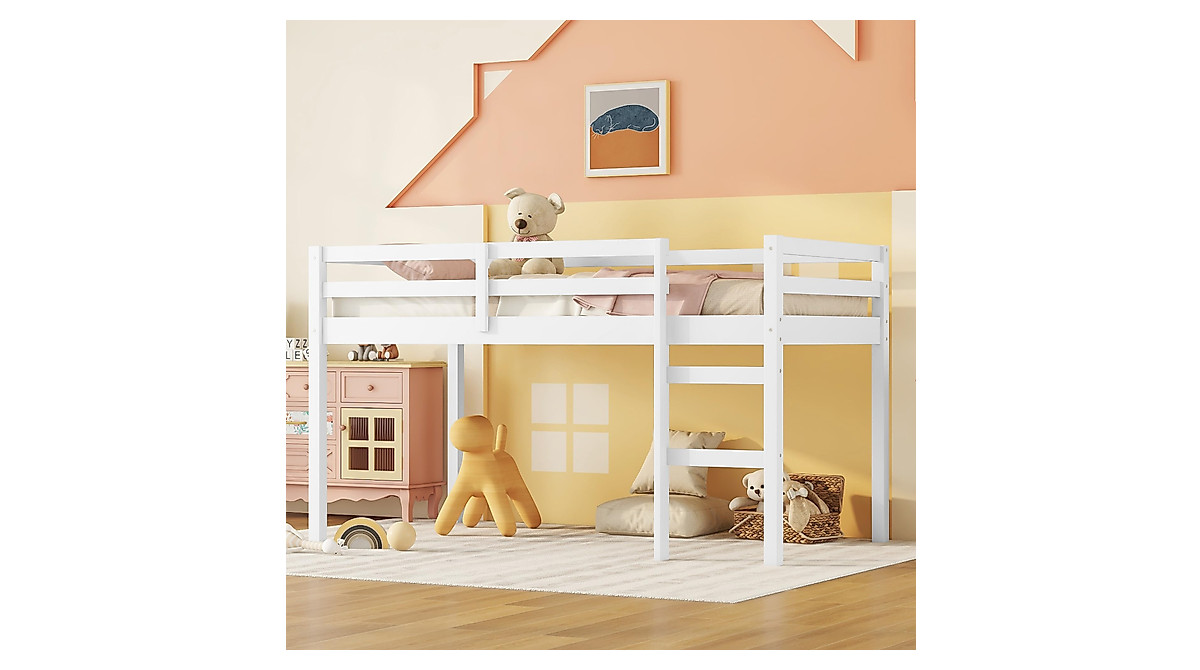 ANDORON Twin Loft Bed for Kids – Space-Saving & Safe with Guardrail