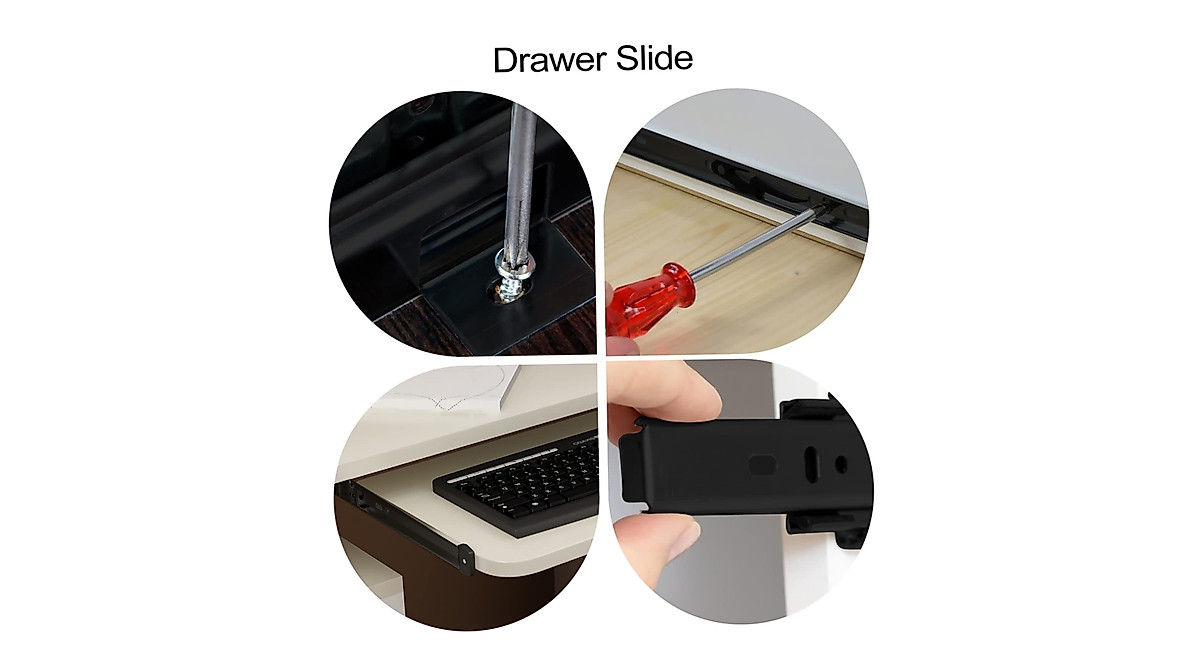 Operitacx Heavy Duty Keyboard Rails for Office & Desk Sliding Tracks