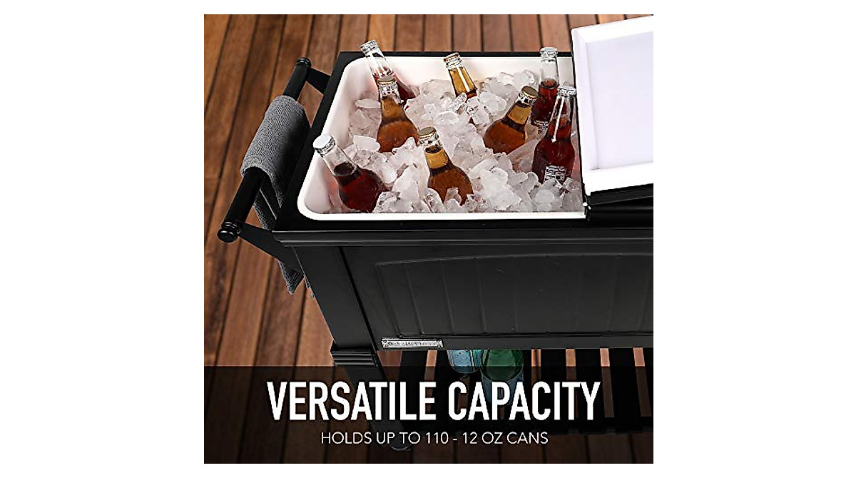 Permasteel PS 203F1 BLK AM 80 Quart Portable Rolling Patio