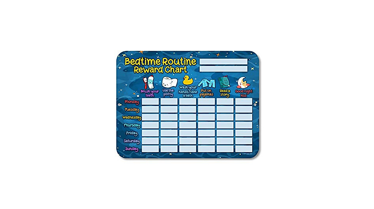 Honey Dew Gifts Bedtime Routine Star Chart for Kids & Autism