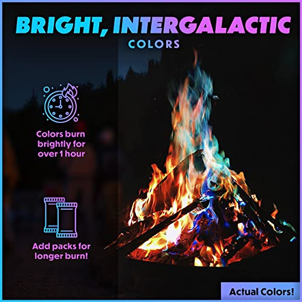 Magical Flames Cosmic Fire Packets - Vibrant Color Change Fire Effects