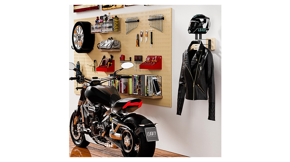 Leadiy Motorcycle Helmet Holder - Durable Wall Mount Rack