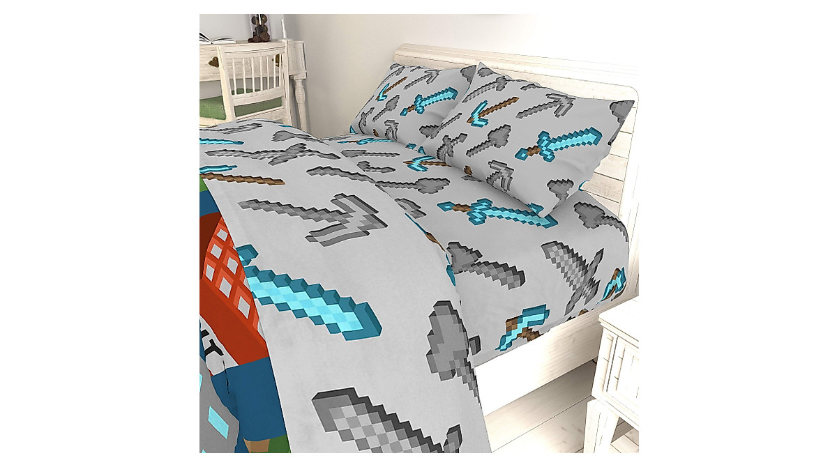 Minecraft Twin Sheet Set by Jay Franco - Soft & Fade Resistant Bedding