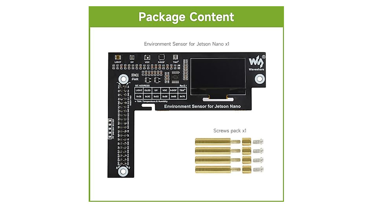 Waveshare Environment Sensors Module for Jetson Nano - Real-Time Data ...
