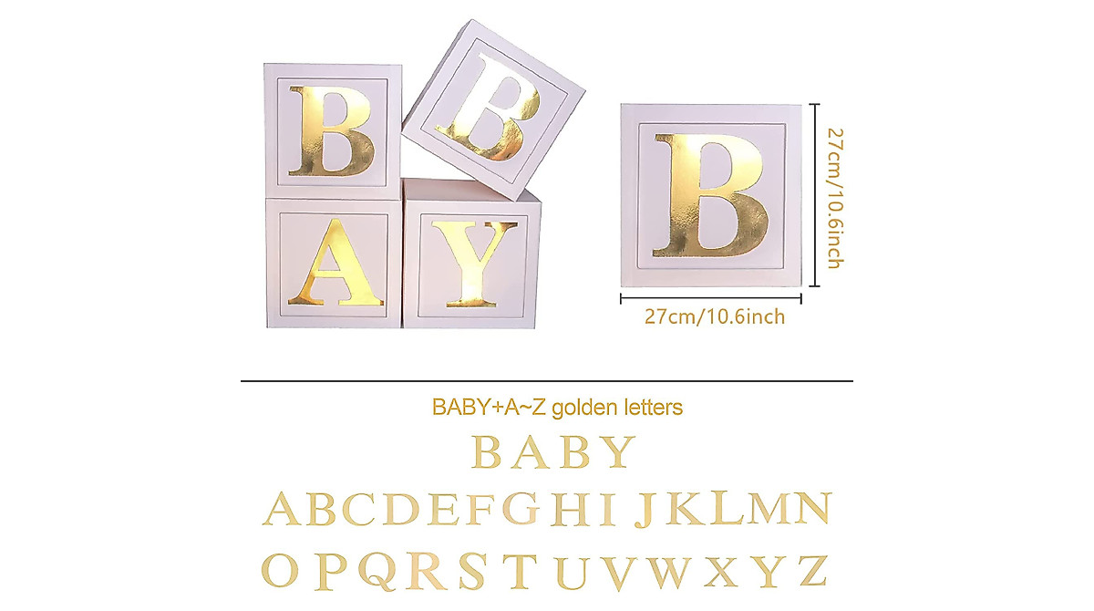 Stylish Baby Shower Decoration Boxes - 4pcs Set