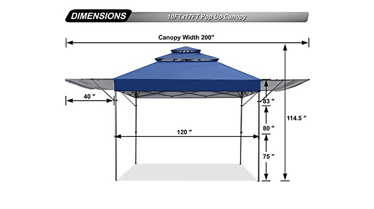 ABCCANOPY 3-Tier Instant Canopy - Extra Shade & Durability