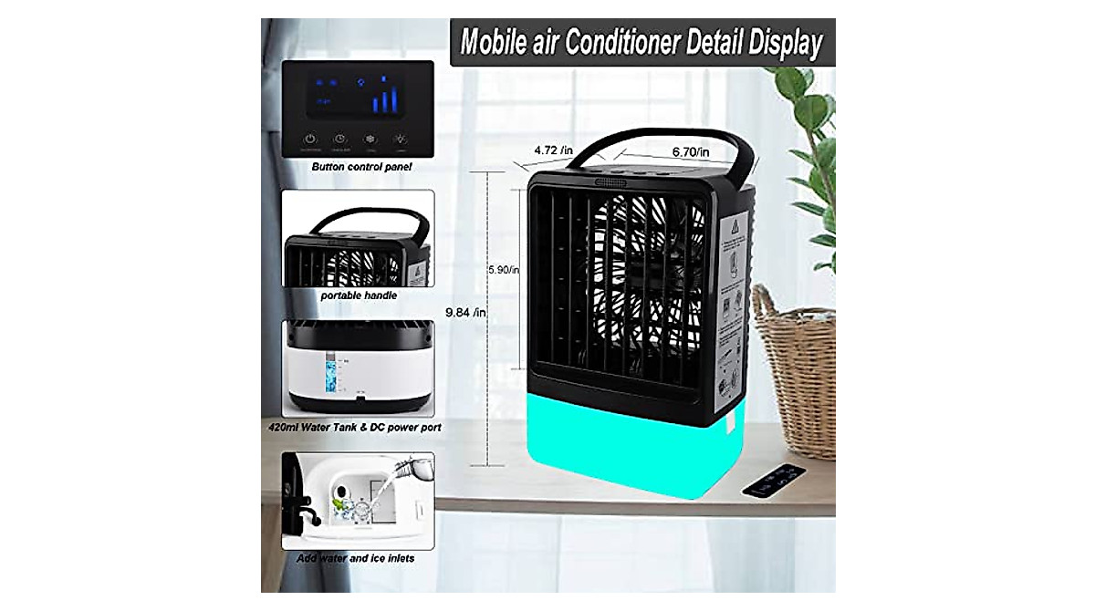 Portable Air Conditioner Fan with Remote Control