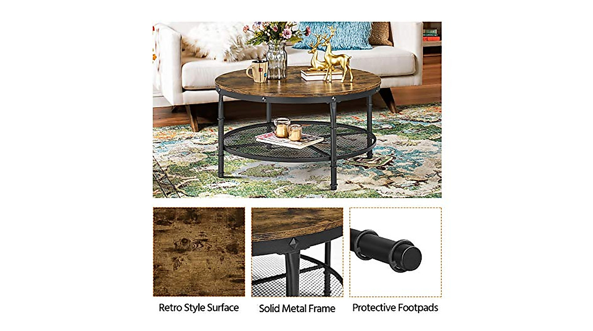 Yaheetech Rustic 35.5" Coffee Table - Easy Assembly