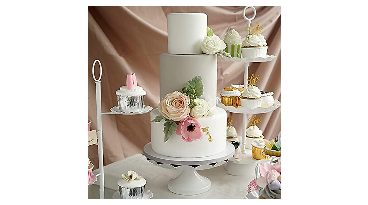 Elegant 3-Piece Wave Rim Cake Stand Set