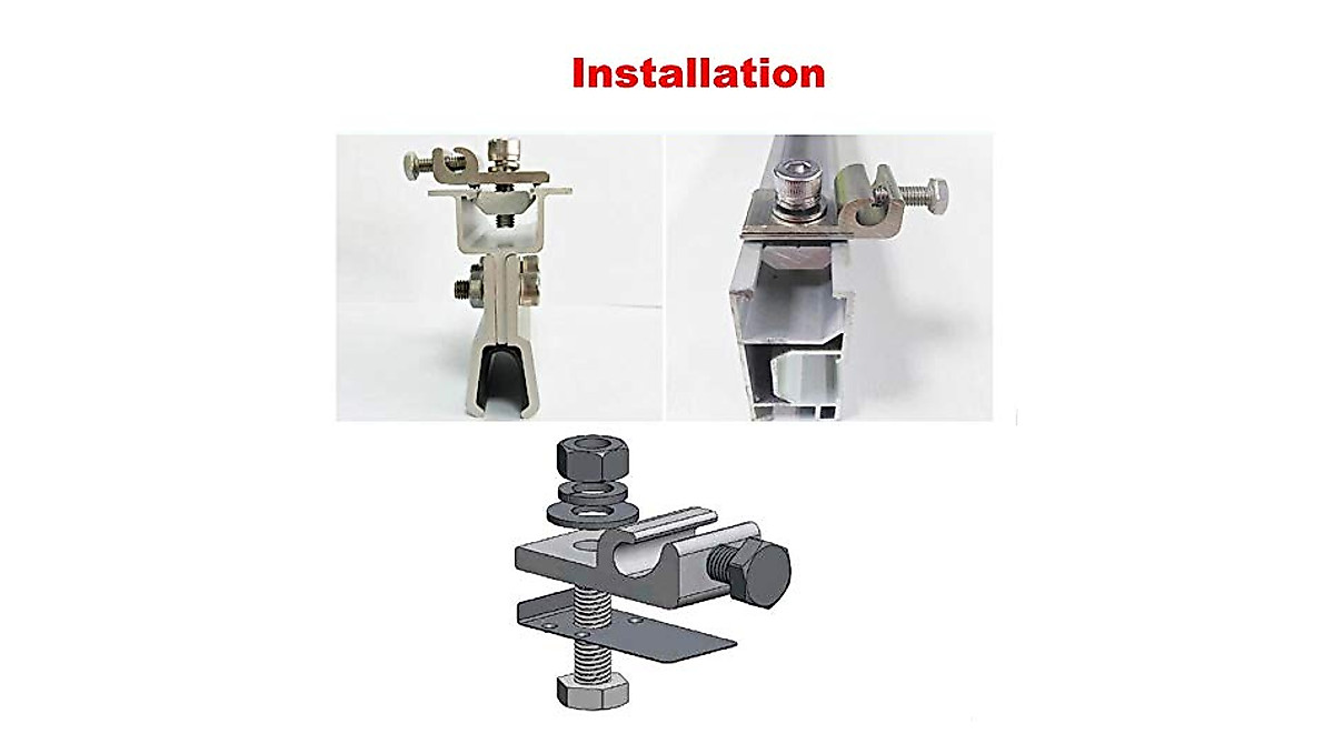 KINPAR Solar Panel Ground Lug - Easy Photovoltaic Grounding Clamp